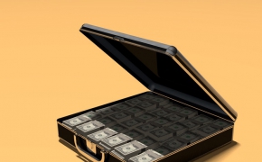 密码箱里的美元C4D模型 The password box in dollars 3D model