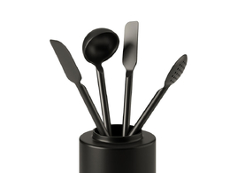 Crate & Barrel黑色硅胶厨具3D模型素材下载Black Silicone Utensils by Crate & Barre