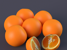 新鲜水果鲜橙桔子c4d模型下载Orange 3d model