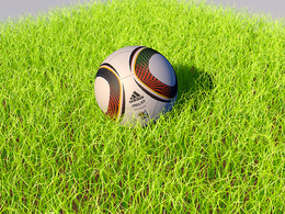草坪上的足球C4D模型 Real Grass With Ball