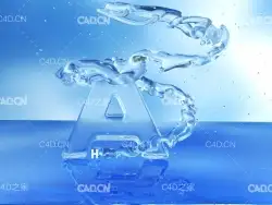 C4D Octane流体水缠绕的字母A动画模型 水流缠绕文字 流体文字动画工程