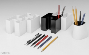 圆珠笔、铅笔3D模型 HAN – Pen Holders – Office accessories