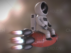 坐在火箭上的宇航员 cosmonaut-on-a-rocket