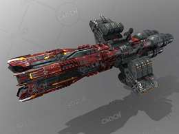 C4D无畏号太空舰飞船科幻飞行器太空船外星战舰模型Dreadnought 2E
