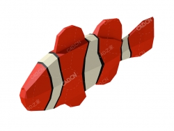 低面多边形卡通小丑鱼动画C4D模型Fish