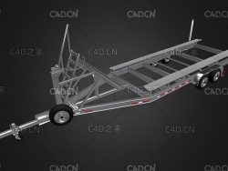 C4D船用平板拖车模型