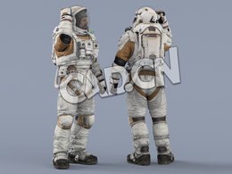 右手摸偷窥设备的白色太空服大胡子男性宇宙飞行员Idle Helmet Pilot Light