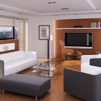 C4D室内模型：时尚客厅完整模型 （C4D FOR VRAY渲染） Living room 3D model