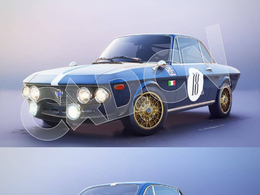 C4D复古汽车蓝旗亚模型 LANCIA FULVIA 1967