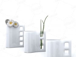 办公桌艺术插花瓶C4D模型