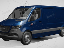 道奇RAM封闭车厢面包车货车sprinter-panel-van-2019款C4D汽车模型下载