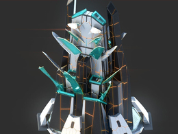 未来科幻创意摩天大楼建筑c4d模型 Sci-Fi Futuristic Future Fantasy City Building-3