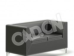 C4D黑色双人沙发模型 Black Sofa 3D Model