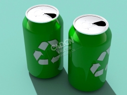绿色可循环再利用易拉罐汽水罐可乐罐C4D模型 Soda-Cans