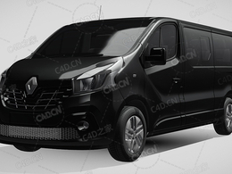 雷诺封闭车厢面包车货车小巴2021款C4D汽车模型下载