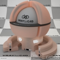 vray for c4d材质：Plastic pink-orange with physical SSS