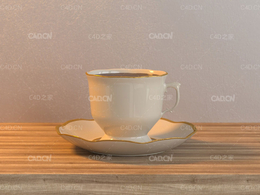 C4D Octane咖啡茶杯模型 Cinema 4D 3D Model Coffee Tea Cup Octane