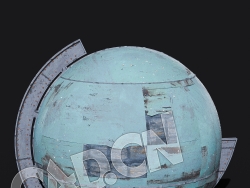 C4D球形科幻金属建筑造型 KB3D_HEM_Building Part_F_grp