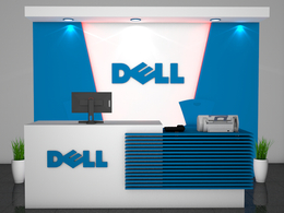 戴尔电脑服务台 前台接待桌C4D模型 Dell Project file
