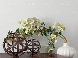 摆件装饰品c4d插花瓶编织球模型下载