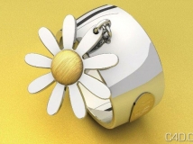 C4D指环模型 C4D戒指模型 三维指环模型 3D指环模型 菊花指环3D模型