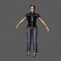 时尚女人C4D模型（带绑定） WoMan 05 c03 rig