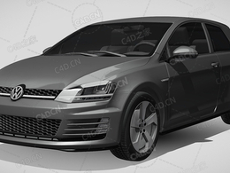 大众高尔夫gti家用汽车轿车2015款C4D汽车模型下载