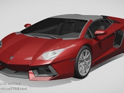 兰博基尼aventador超跑汽车两门跑车C4D汽车模型下载