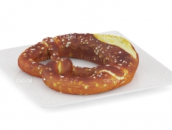 德国扭结面包C4D模型 Pretzel 椒盐脆饼 椒盐卷饼