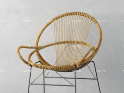 麻绳藤条编织阳台休闲椅C4D模型 chair 3d model