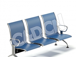C4D蓝色等候椅模型 Blue Waiting Chairs 3D Model