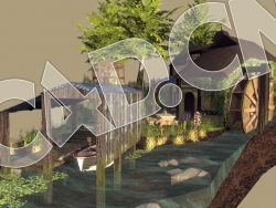 C4D河边的房子度假村建筑低面模型 Diorama House Jesse De Groot