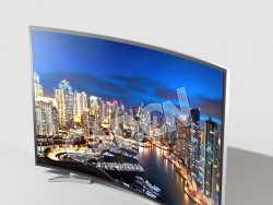 C4D曲面超高清电视机模型 Curved Ultra HD TV