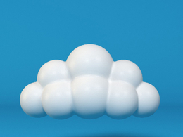 低面卡通气泡云图标模型Bubble Cloud_5