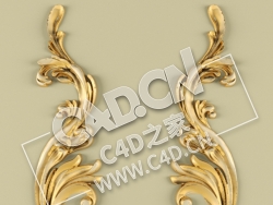 C4D欧式浮雕花构件装饰花件浮雕构件挂件套口雕花立体雕花外墙雕花模型 Stucco pattern