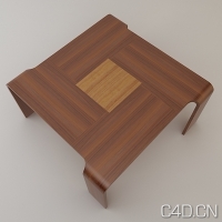 方桌3D模型：Free Axial Wooden Table