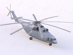 俄罗斯米26直升机C4D模型Helicopter mi26 closed