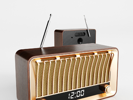 木纹复古收音机radio数码产品模型下载