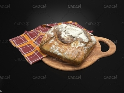 菜板上的一块烤面包 Bread