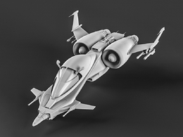 未来星球科幻战斗机飞行器c4d模型免费下载Thunderbike