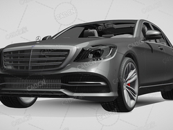 梅赛德斯奔驰s300-bluetec混合动力新能源汽车2018款C4D汽车模型下载