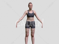 C4D运动型美女人物模型下载