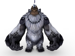 雪人怪兽老板C4D游戏角色模型 Snow man Boss 3d model