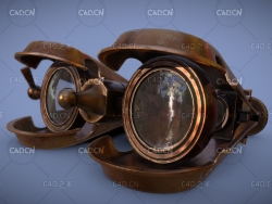 19世纪海军双筒望远镜C4D模型 Binoculars