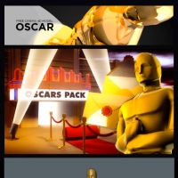 奥斯卡之夜领奖台/奥斯卡小金人3D模型 Cinema 4D Model Pack: Night at the Oscars