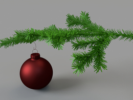 圣诞节松枝彩球C4D模型 Christmas