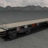 工业设施：轨道货车、轨道平板车3D模型 train