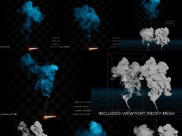 5组香烟烟雾obj三维模型和VDB素材合集Artstation - High-Res VDB Cigarette Smokes
