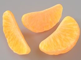 柑橘片 橘子瓣 蜜橘片C4D模型 Tangerine Slice 3d model
