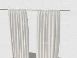 C4D简约客厅窗帘卧室窗帘室内窗帘模型 Curtain 3D Model-18